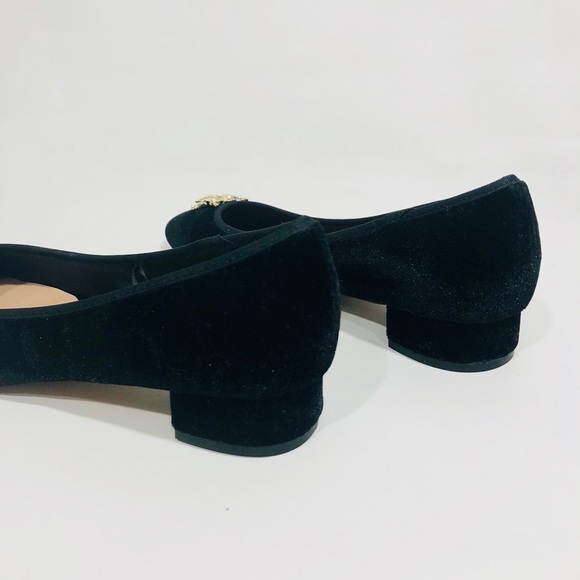 ZARA BLACK VELVET BALLERINAS WITH INSECT APPLIQUÉ - Picture 7 of 8